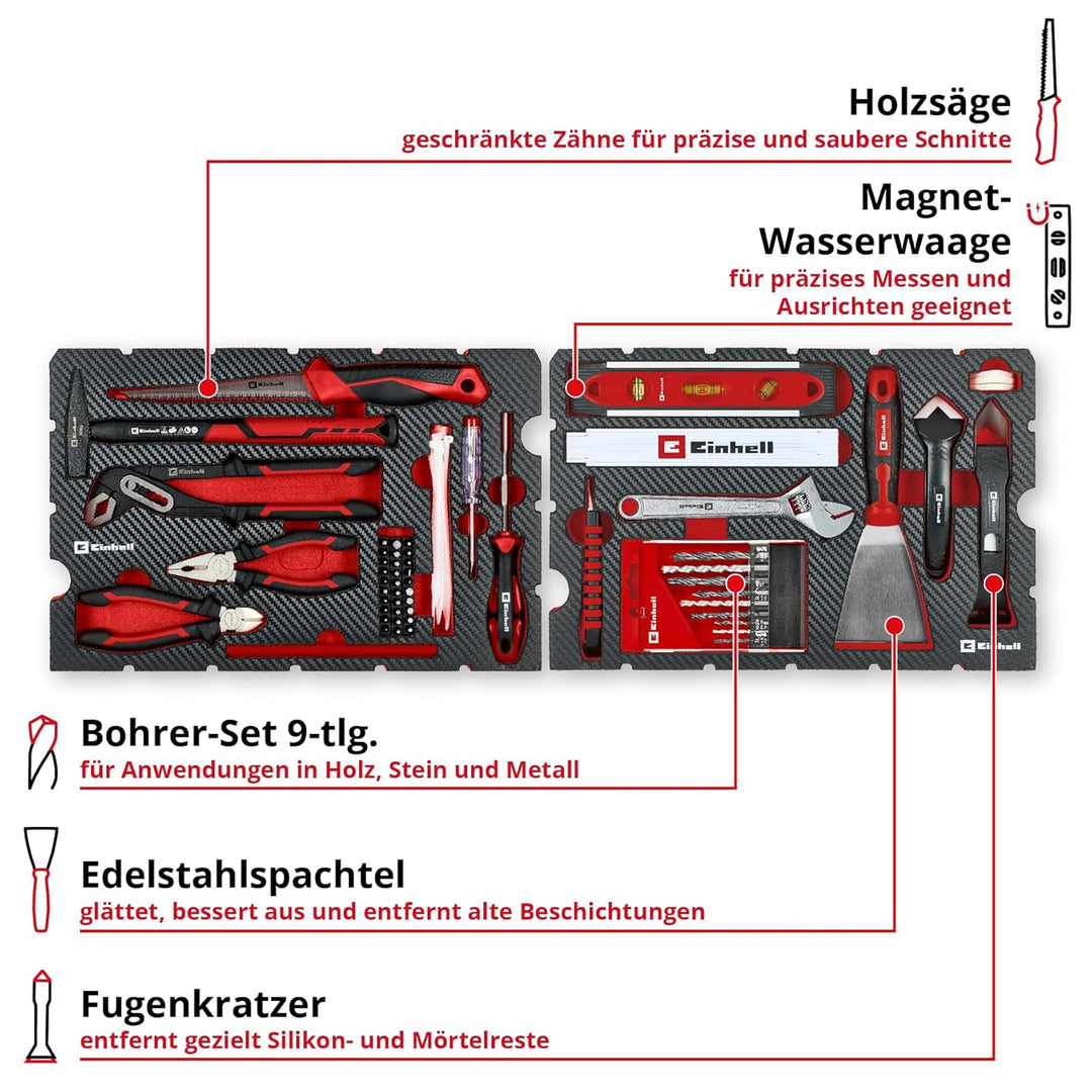 Original Einhell Werkzeugkoffer Renovierung E-Case 78-tlg. (Renovierungen, Bohrer, Bit-Set, Fugenwer