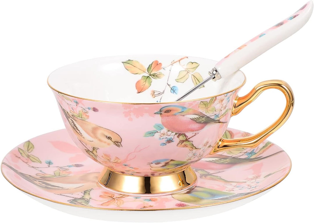 Tassen Untertassen Set Cappuccino Tassen Kaffeetassen Porzellantasse Keramische Teetasse mit Löffel