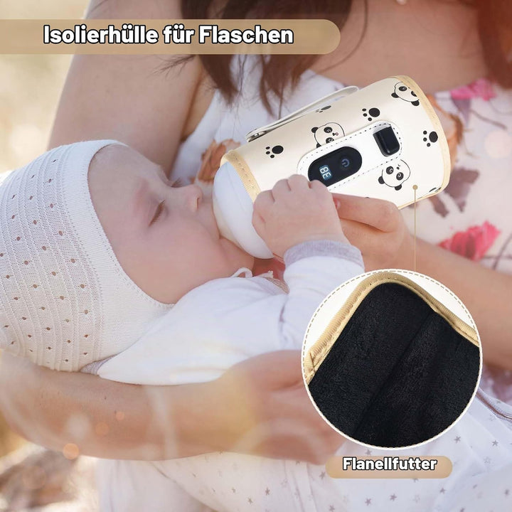 USB Tragbarer Babyflaschenwärmer mit LCD Display, Flaschenwärmer Baby Temperatur, Hält Flüssigkeiten