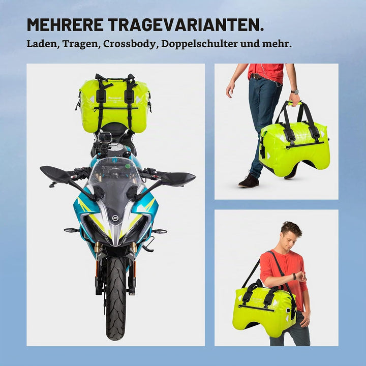 WILD HEART Motorrad-Rücksitztasche U-förmige wasserdichte Hecktasche 50L Motorradausrüstung Lokomoti