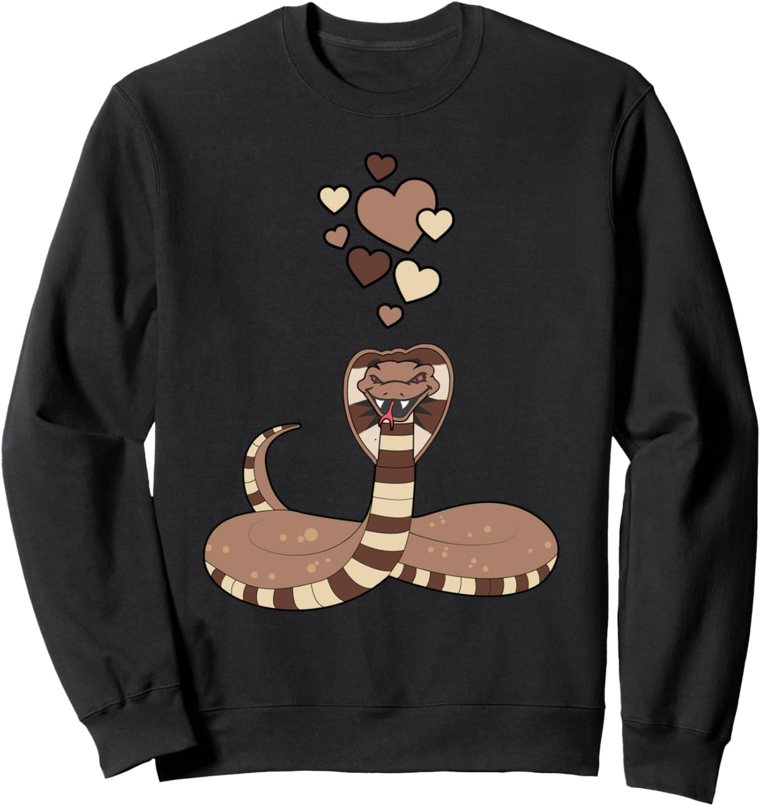 Süsse Kobra mit Herzen Sweatshirt