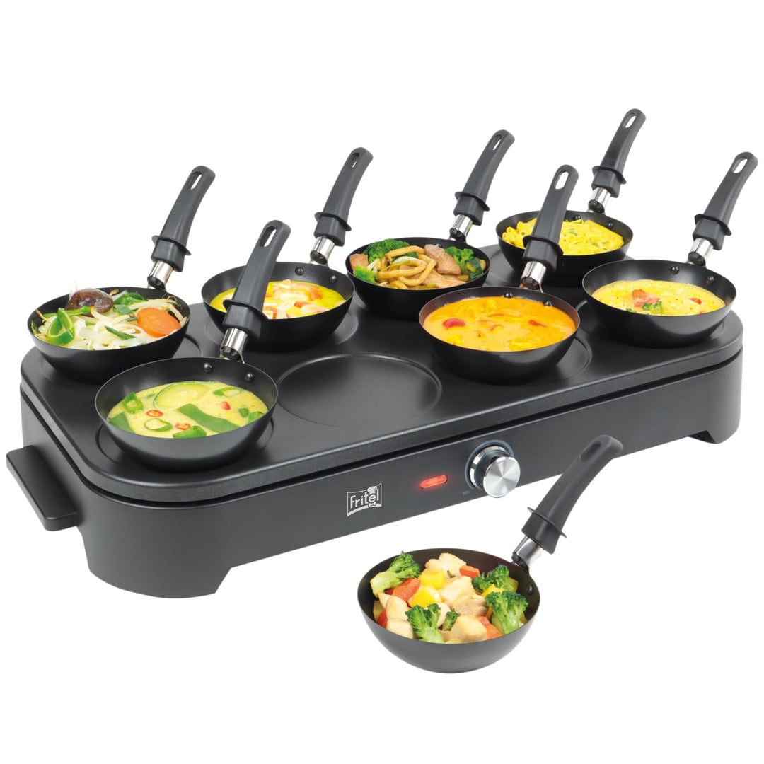 FRITEL Gourmet Wok Pancake GWP 2560 – Wok-Set/Pfannkuchenmaker – Party-Set – 1500 W – 8 x 15 cm – 1