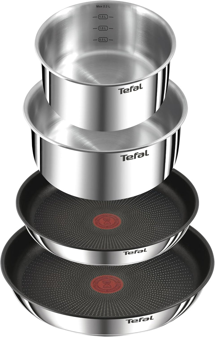 Tefal Ingenio Emotion 5-tlg.Topf und Pfannenset abnehmbarer Griff, stapelbar, platzsparend, Topfset