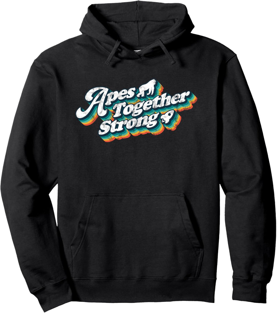 Apes Together Strong Vintage Retro Stock Short Squeeze Pullover Hoodie