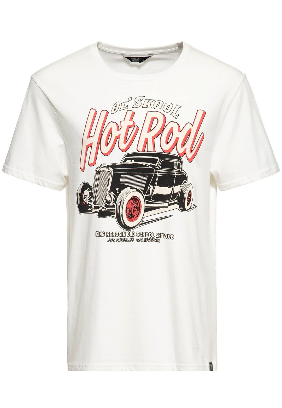 King Kerosin Herren T-Shirt Fotoprint Frontprint Classic Shirt Casual Motorcycle Rundhalsausschnitt