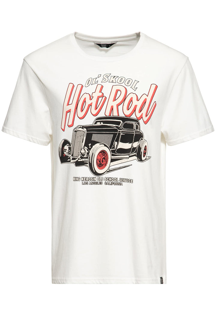 King Kerosin Herren T-Shirt Fotoprint Frontprint Classic Shirt Casual Motorcycle Rundhalsausschnitt