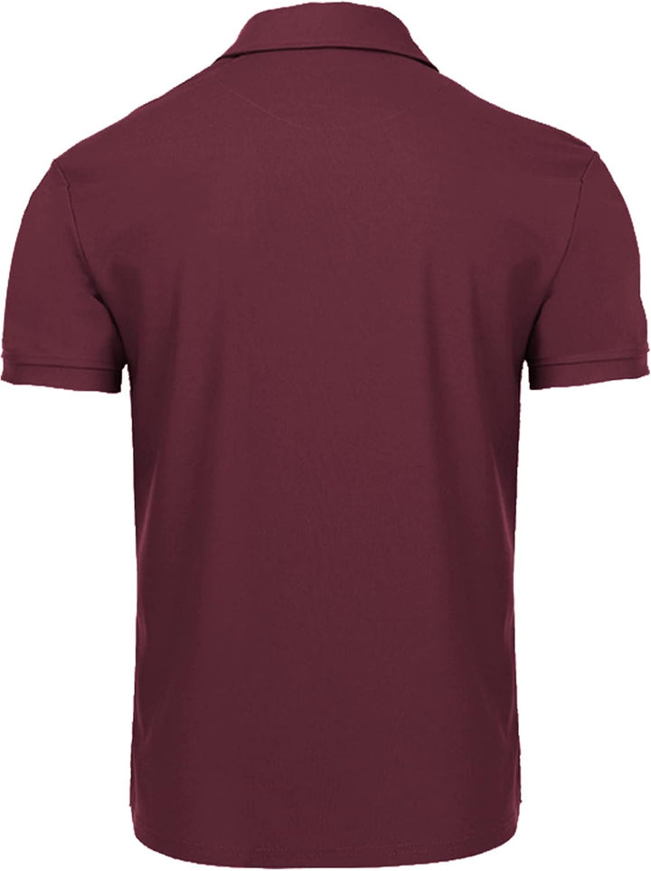 geeksport Poloshirt Herren Golf Kurzarm Freizeit Sport Polo Tennis Tshirts mit Brillenhalter Knopfle