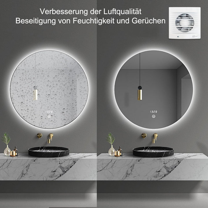Badlüfter 100mm Abluftventilator Küche, 120m³/h IPX2 Wasserdicht Badlüfter mit Rückstauklappe,für Ba