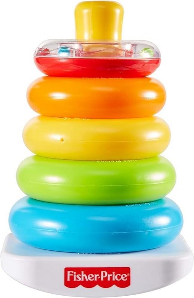 Fisher-Price GKD51 - Farbring Pyramide, klassisches Stapelspielzeug mit Ringen für Babys und Kleinki