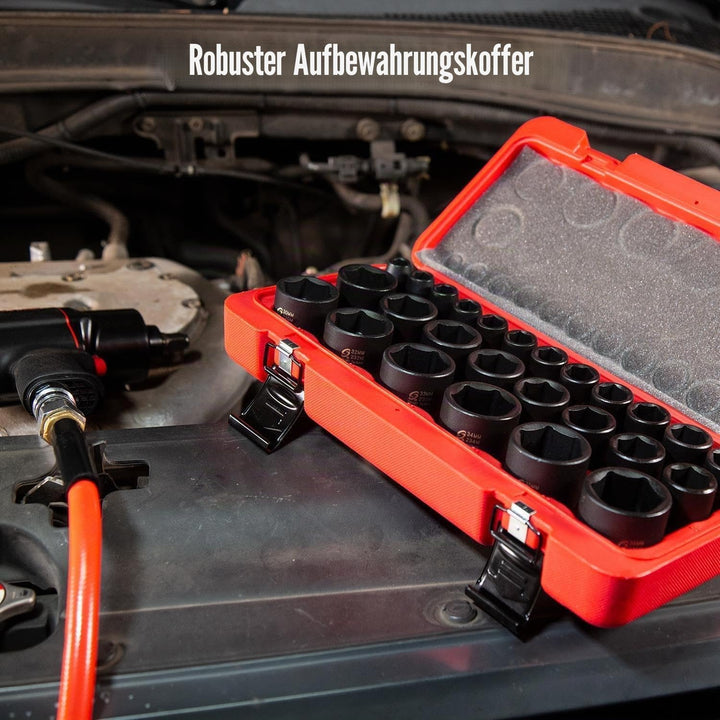 Sunex SUN2645 26PC 0,5 Zoll-Laufwerk Metric Steckschl-ssel Set Steckschlüsselsatz, Steckschlüsselsat