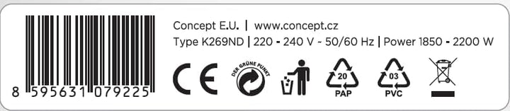 Concept RK3385 Edelstahl Wasserkocher doppelwandig 1,7 l, Schwarz