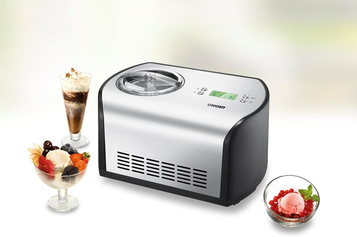 Unold 488659 Eismaschine One inkl. Eisbuch mit 101 Rezepten | Speiseeisbereiter 1,2 L, vollautomatis