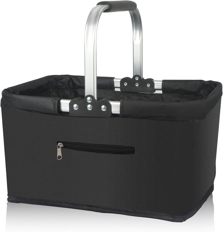 Einkaufskorb Faltbar 25L,Einkaufskorb Klein Mit Gepolsterte Griffe Und ReissVerschlusstasche,Einkauf