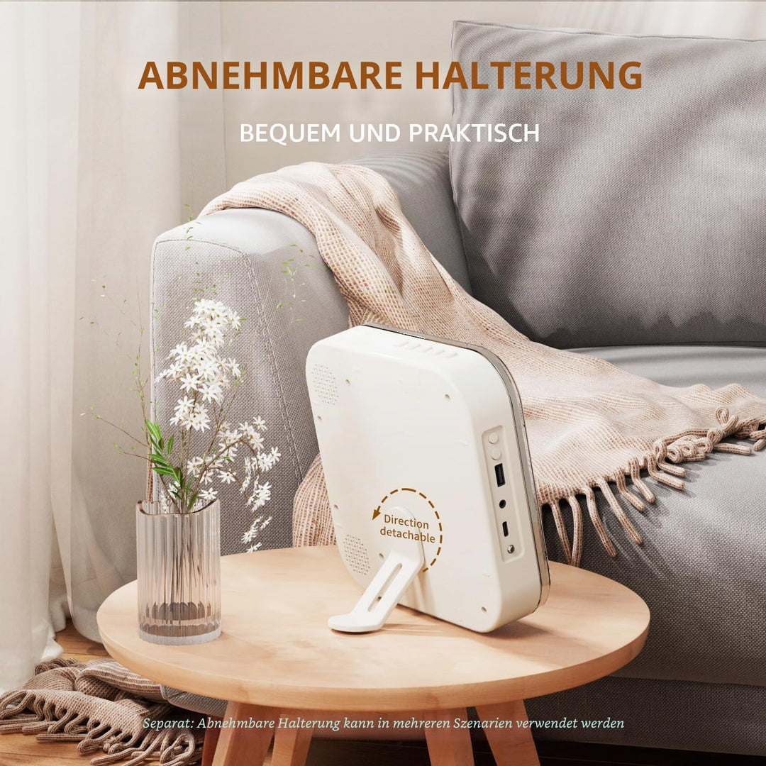 Tragbarer CD-Player mit transparentem Deckel, Lautsprecher, Bluetooth, USB-Anschluss