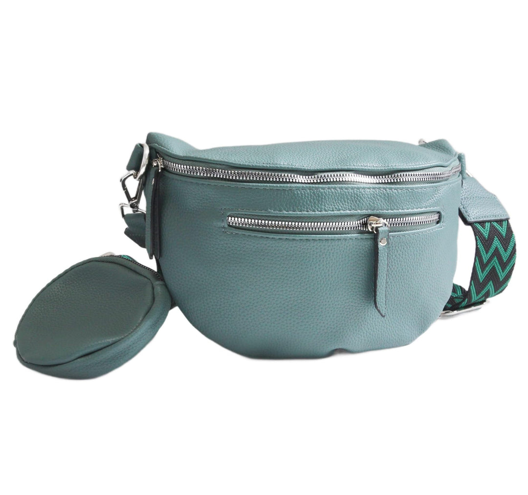 irisaa Umhängetasche Damen Crossbody Bag, 3 in 1 Schultertasche, Bauchtasche mit Reissverschluss und
