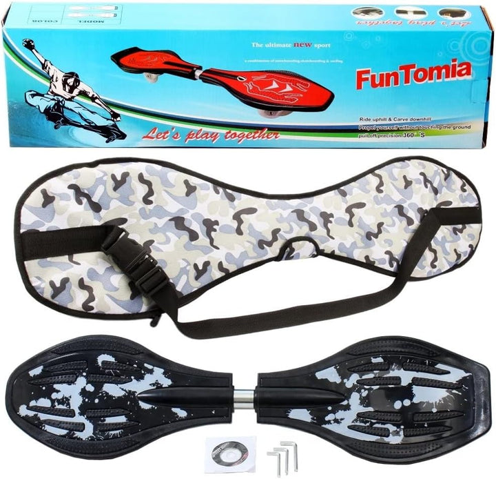 FunTomia Waveboard Original ABEC9 Kugellager inkl. Tasche - Bis 120kg - (Verschiedene Farbdesigns) S