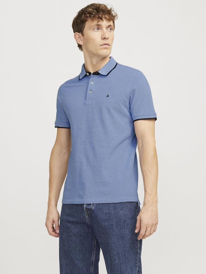 JACK & JONES Herren Jjepaulos Polo Ss Noos Polohemd (1er Pack) S Bright Cobalt, S Bright Cobalt