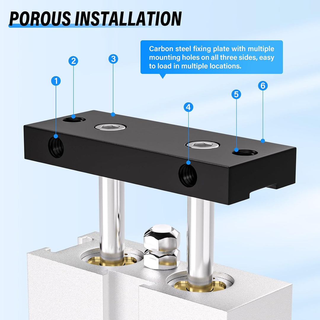 TAILONZ PNEUMATIC 10mm Bohrung 75mm Hub Doppelstange Doppeltwirkend Aluminium Pneumatik-Druckluft-Zy