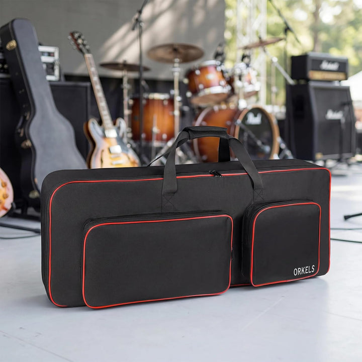 SUNDOY Keyboardtasche 49 Tasten für E-Piano, Gepolsterte Gig Bag aus 600D Oxford, Wasserdicht, mit R