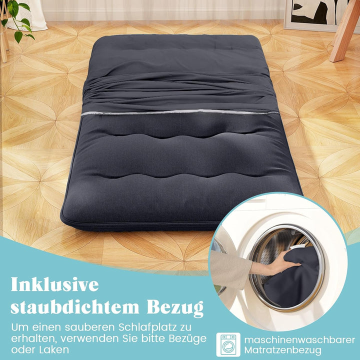 COSTWAY Japanische Futon Matratze, Tatami-Matte, Bodenmatratze, Klappmatratze mit waschbarem Bezug,