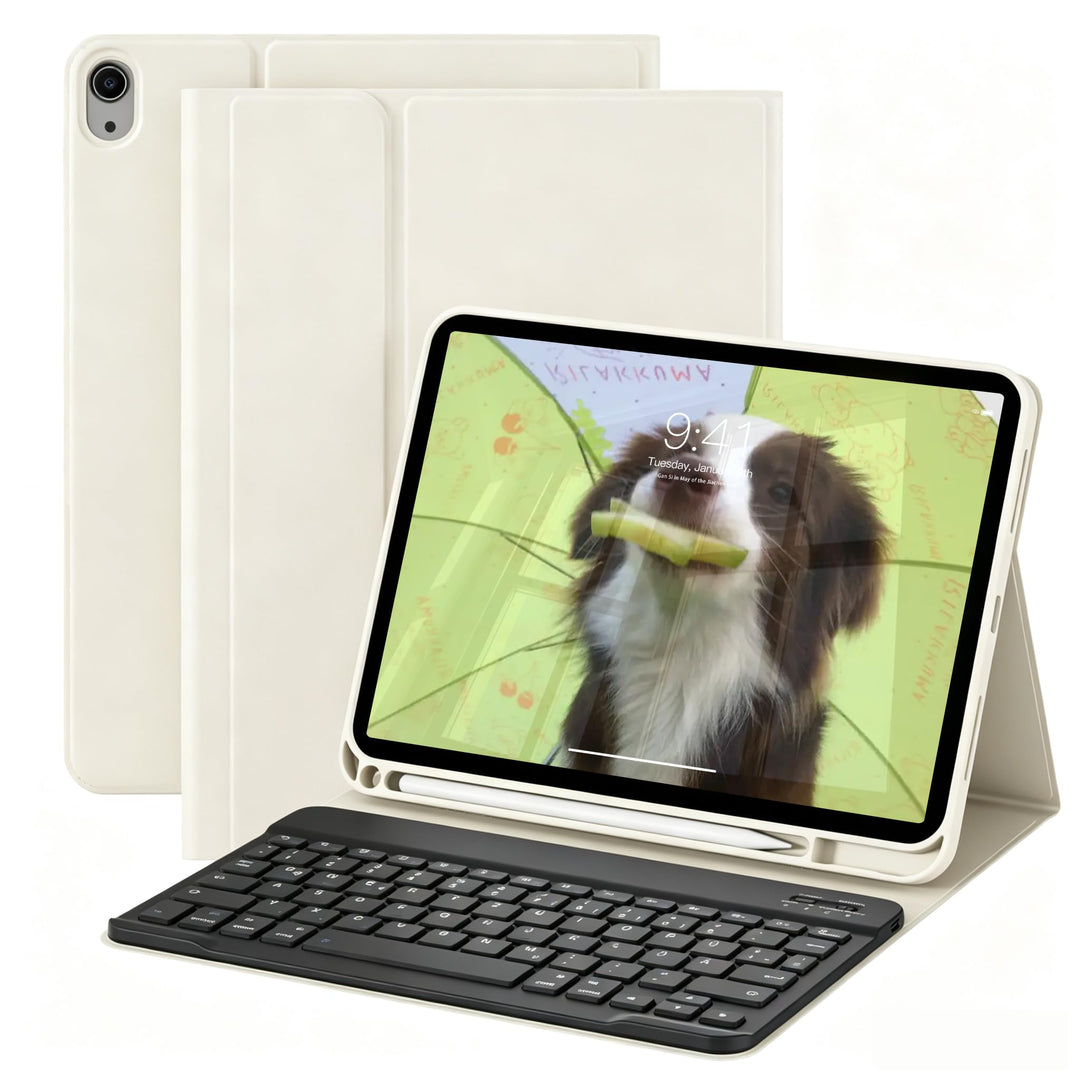 Hülle mit Tastatur für iPad A16 11 Generation 2025/10 Generation 2022 (11/10.9 Zoll), QWERTZ Layout,