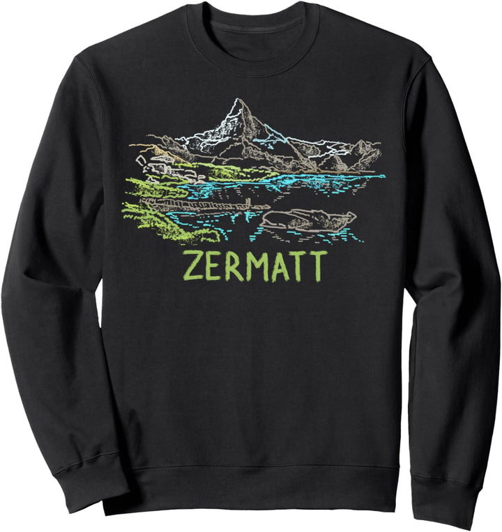 Zermatt Schweiz Kunstgeschenk Männer Frauen Sweatshirt