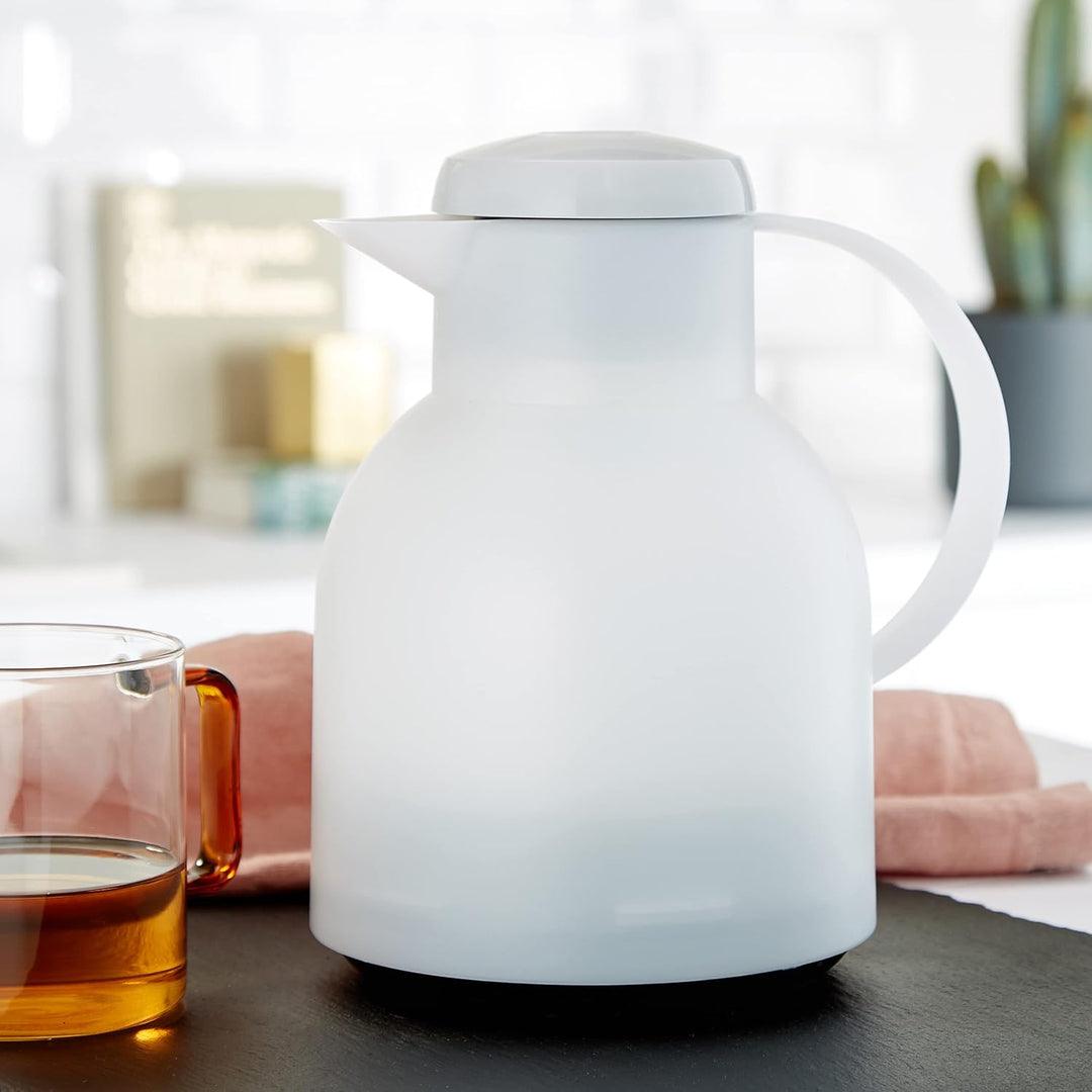 Emsa Samba Isolierkanne 504687 | 1 Liter | Quick Press Verschluss | 100% dicht | 12h heiss, 24h kalt