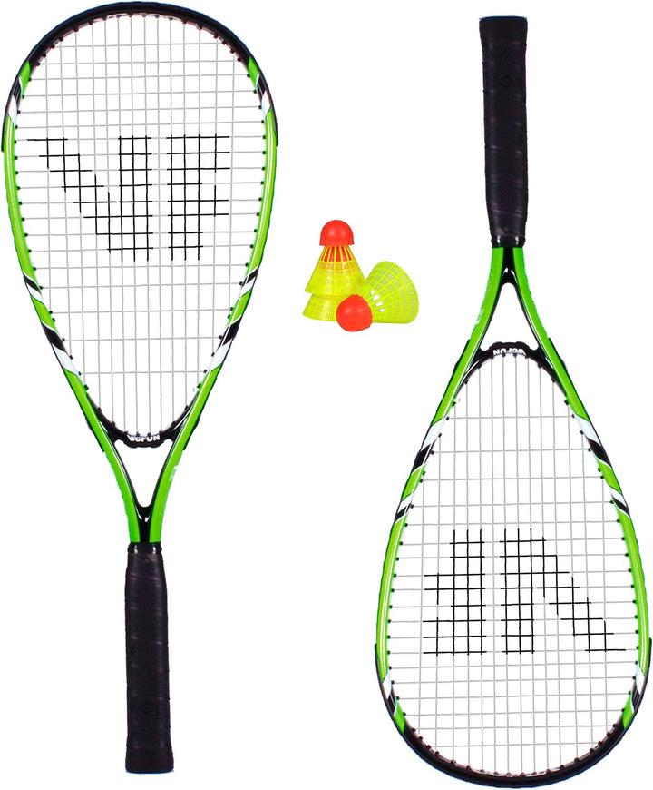 VICFUN Speed Badminton 100 Set - versch. Farben Schwarz/Grün Single, Schwarz/Grün Single