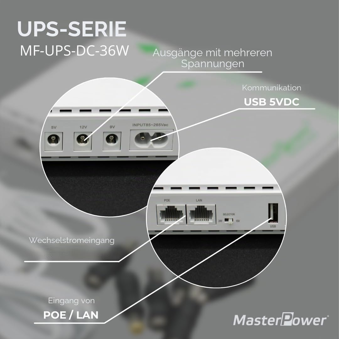 Master U-Power Mini USV 7,4V 4000mAh 36W – Notstromversorgung für WLAN Router, Modem & IP-Kameras –