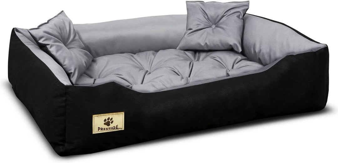 EDANTI Hundebett Hundekissen Katzenbett Tierbett Hundesofa Wasserdicht Grau/Schwarz für grosse mitte
