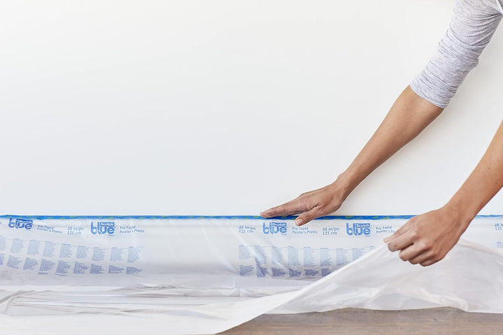ScotchBlue Malerabdeckfolie Nachfüllrolle mit Klebeband – 1 Rolle, 2,72m x 17m (46,2m²) – Für sauber