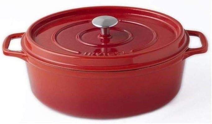 Invicta 3244334032901 Schmortopf aus Gusseisen, Stahl, Edelstahl, rot Norme Rot, Norme Rot