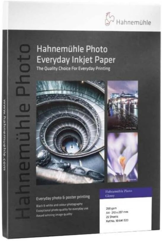 Hahnemühle Photo Glossy Papier, 260 g/m², DIN A3, 297 x 420 mm, hellweiss, Fotopapier, 297 x 420 mm