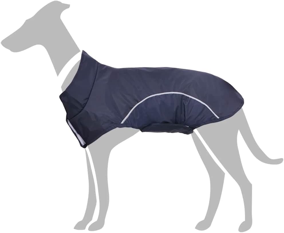 vidaXL Hunde Regenmantel mit Reflexstreifen Polyester Marineblau XXS, Hundemantel, Hundejacke, Regen