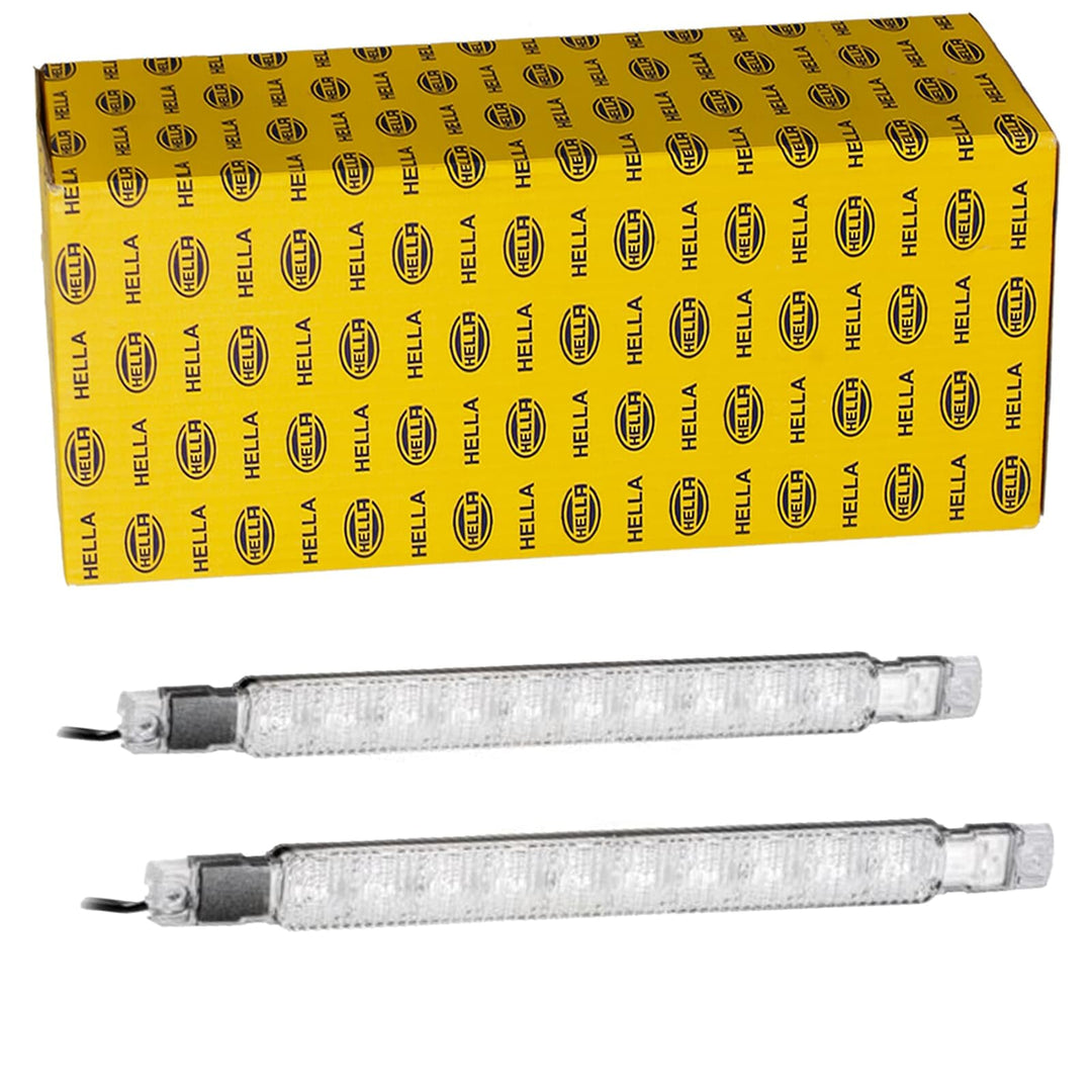 HELLA - LED-Tagfahrleuchtensatz - Strip Lamp - 24V - gerade - Anbau - Lichtscheibenfarbe: glasklar -