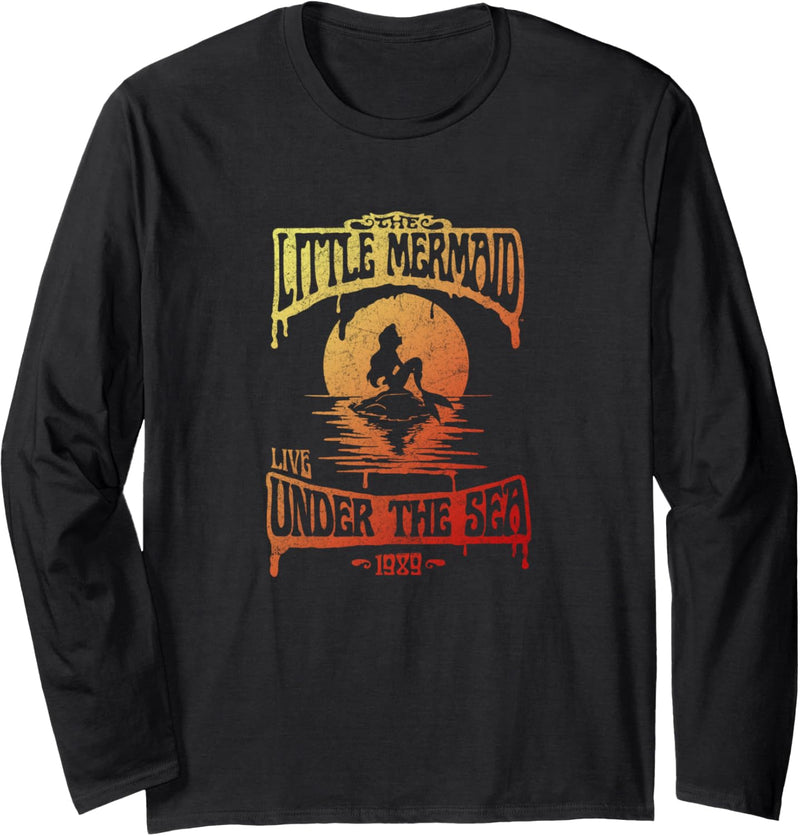 Disney The Little Mermaid Ariel Silhouette Red Ombre Langarmshirt