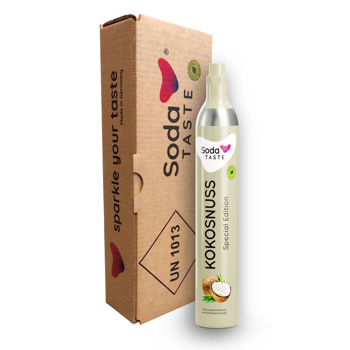 SodaTASTE CO2-Tauschzylinder (Refill) für Wassersprudler, mit natürlichem Kokosnuss-Aroma, ohne Siru
