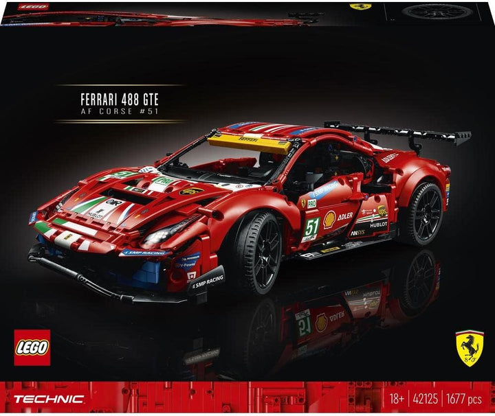 LEGO 42125 Technic Ferrari 488 GTE “AF Corse #51” Supersportwagen, Exklusives Sammlermodell, Sammler