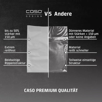 CASO Profi- Folienbeutel Set 5 / 40 St. 16x23 cm, 40 St. 20x30 cm, 20 St. 30x40 cm 150µm, für Vakuum