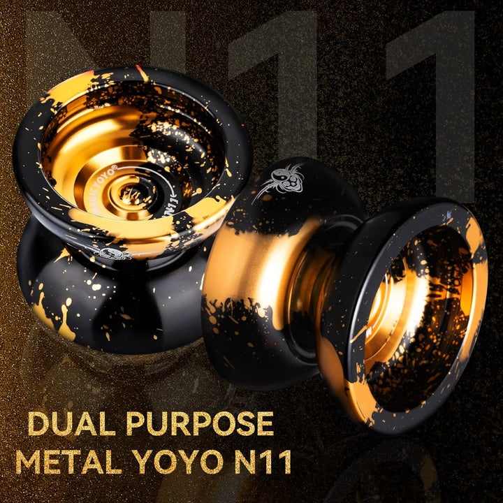 MAGICYOYO Professionelles JoJo N11 Plus Reaktionsfähiges JoJo für Kinder, Zweizweck-Metall Jo-Yo mit