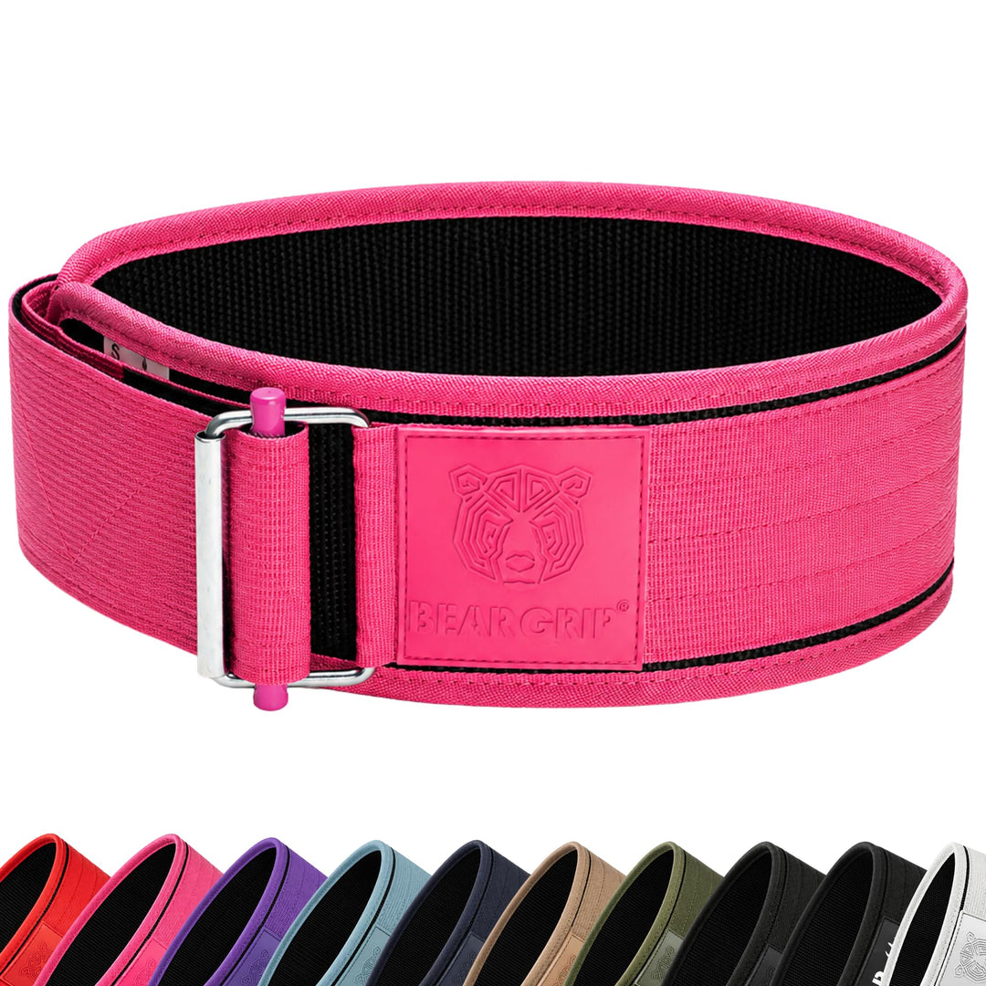 BEAR GRIP - Selbstverriegelnder Gewichthebergürtel, Premium Gewichthebergürtel für Crossfit, Powerli