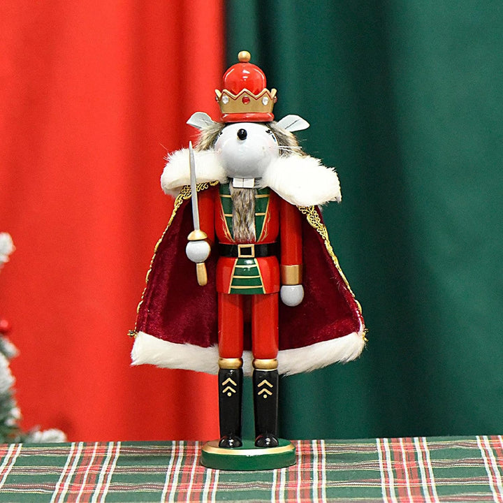 Knowlife Dekorativer Nussknacker aus Holz, Nussknacker Weihnachtsdekoration Holz,Mäusekönig-Figuren