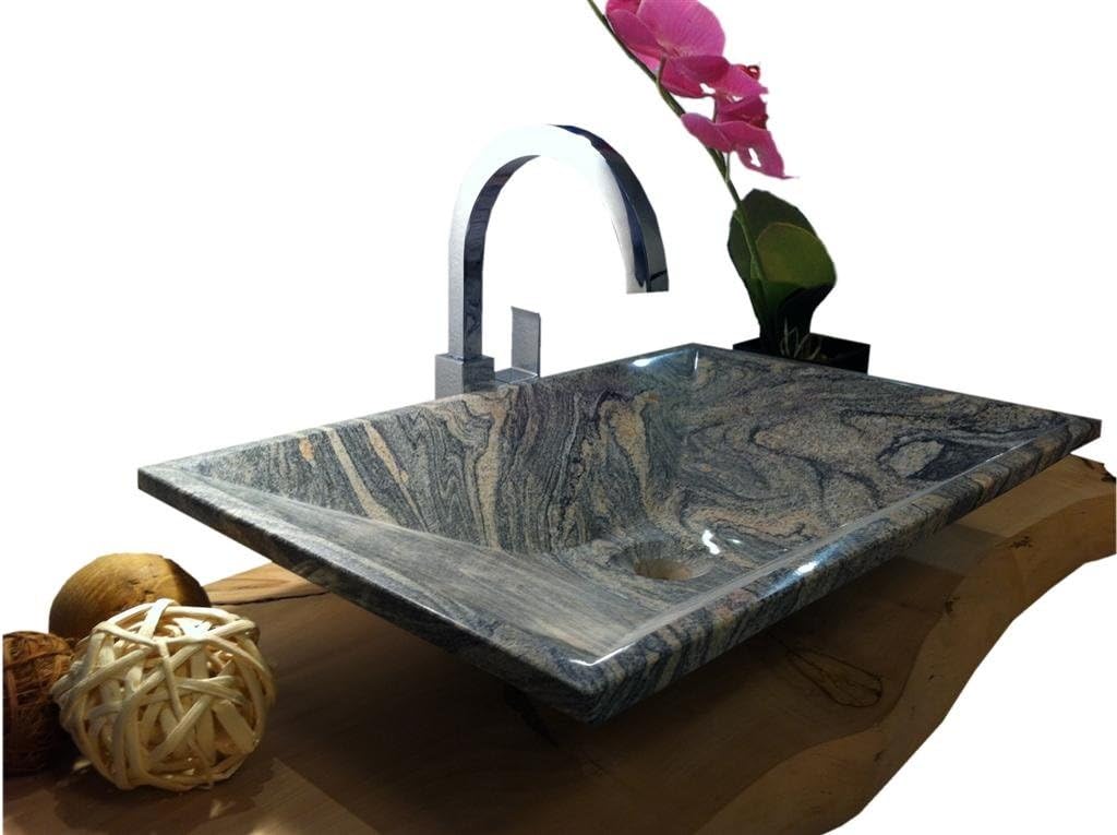 Waschbecken aus Naturstein, Granit, Model Havanna, Juparana, 60x40cm