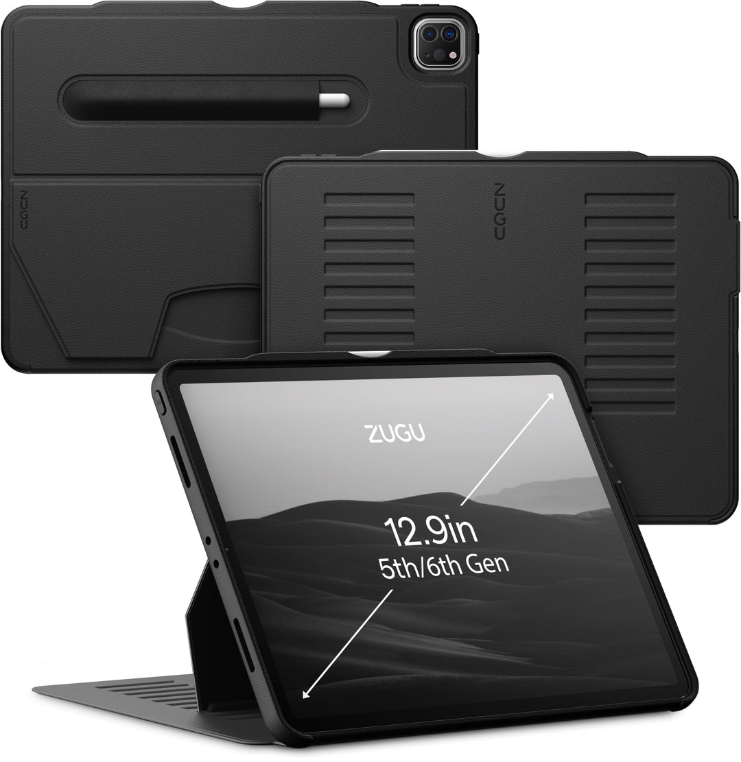 ZUGU iPad Pro 12.9 Hülle 2021 5. Generation, schlanke Schutzhülle 10 Winkel-Ständer magnetisch, Aufl