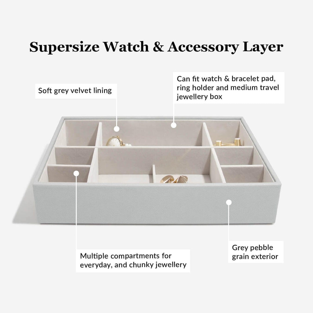 Stackers Schmuckkästchen für Uhren/Accessoires, Grau
