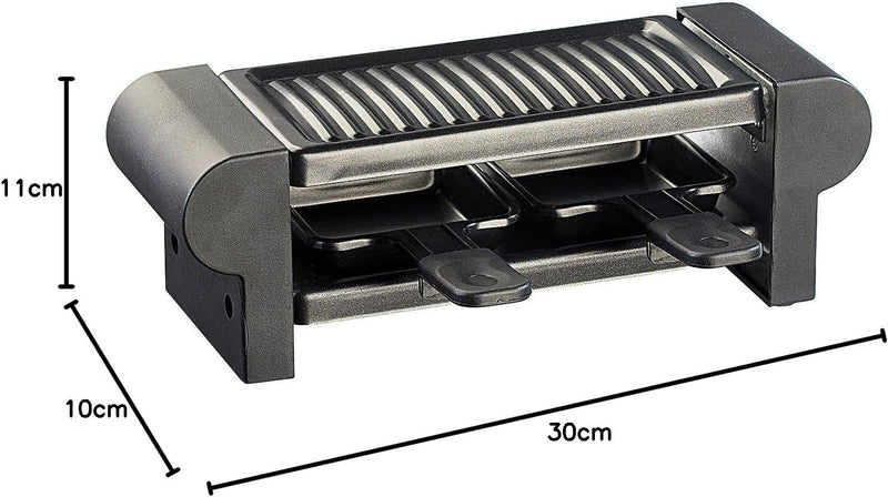 Rosenstein & Söhne Raclette Grill: Raclette für 2 Personen, mit Grillaufsatz und heissem Stein, 350