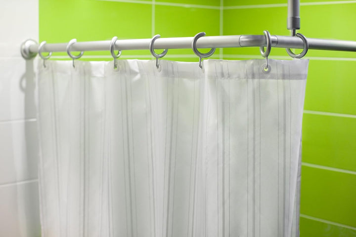 3er ALU WINKELSTANGE BARRIEREFREI CHROM MATT - Bequemes durchschieben des Vorhangs ohne Hindernis -
