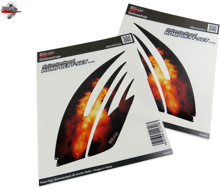 BIKE-label Seitentank Motorrad Lackschutz Aufkleber Pad Flammen Flames 810021
