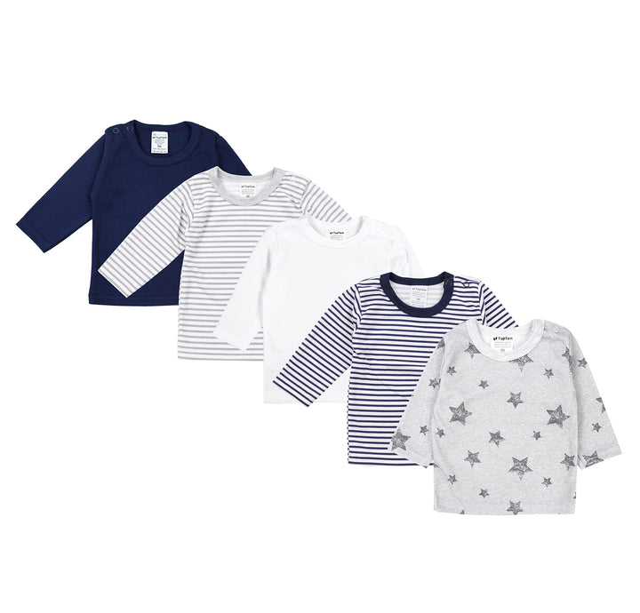 TupTam Baby Jungen Langarmshirt Gestreift 5er Set 62 Mehrfarbig 6, 62 Mehrfarbig 6
