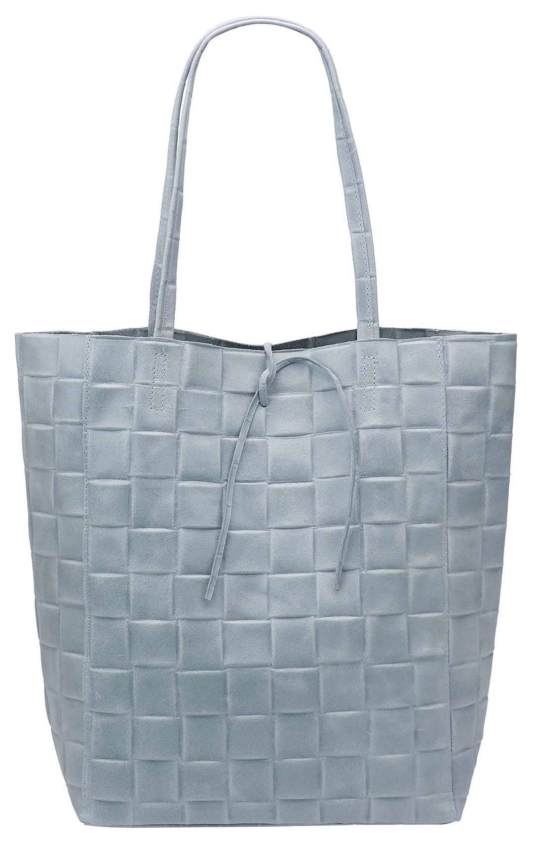 SH Leder ® Damen Echtleder Shopper in geflochtene print mit Innentasche in vielen Farben Schultertas